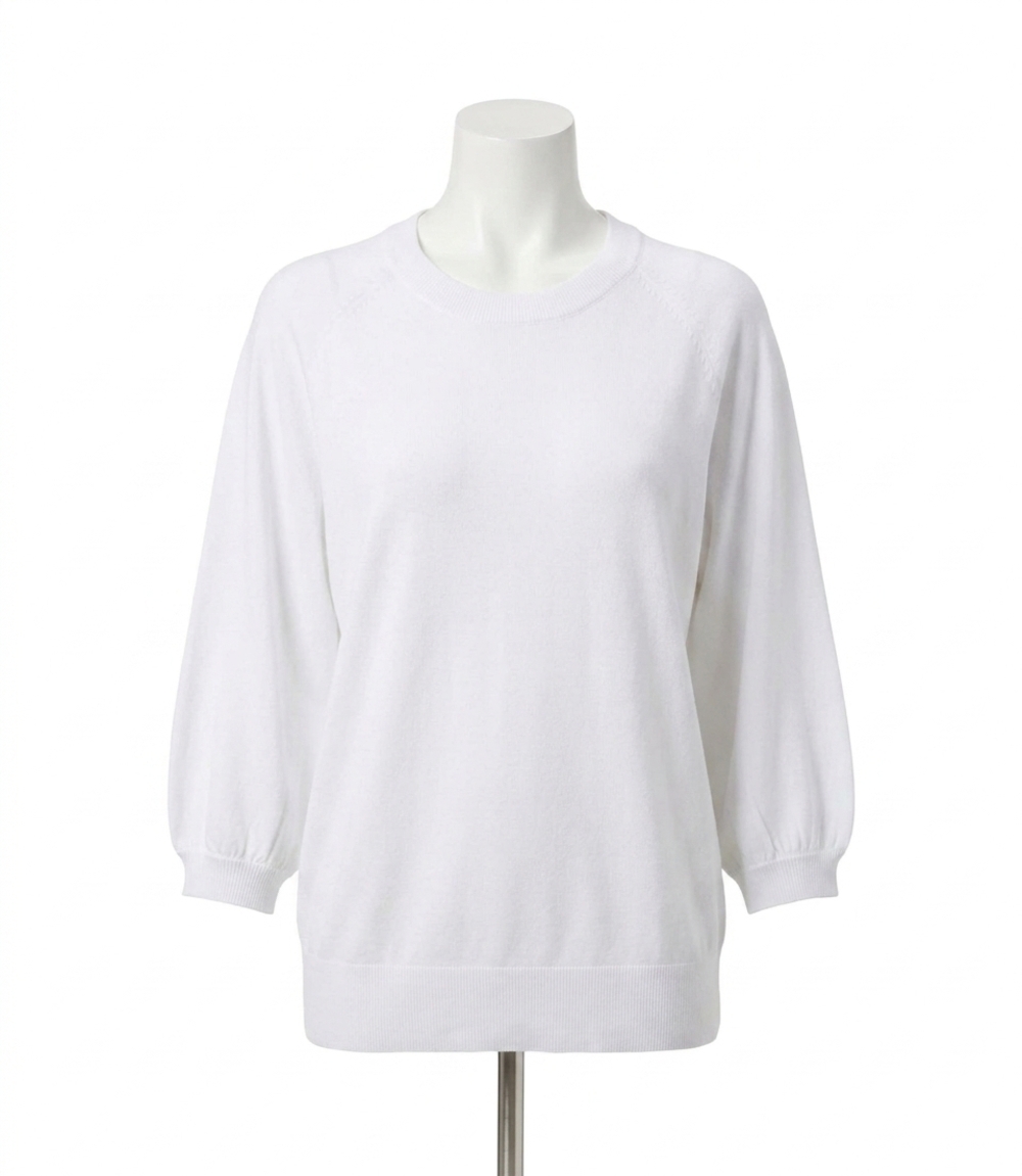 NEW KAREN KANE taya three quarter sleeve raglan sweater in white